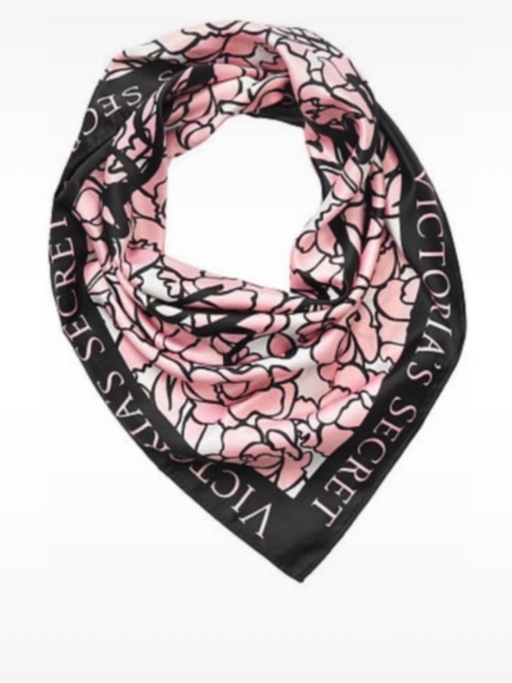 NWT Victoria's Secret Bombshell Pink and Black Floral Scarf
